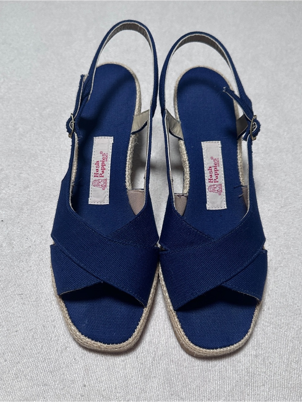 Hush Puppies Navy Canvas Crisscross Slingback Sandals